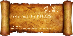 Frühwirth Milán névjegykártya